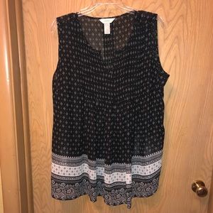 CJ Banks sleeveless lined blouse